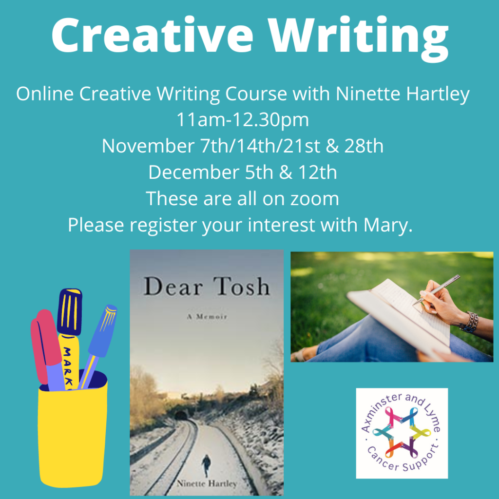 Creative Writing - 6 week workshops - with Ninette Hartley November/December 2023